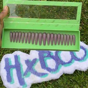 Purple glitter press on nails